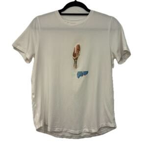 Lululemon Love Tee‎ II FLAWED Curved Hem Crewneck White Size 8 Short Sleeve